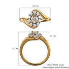 AAA Turkizit und weißer Zirkon-Ring, 925 Silber Gelbgold Vermeil  ca. 0,96 ct image number 6