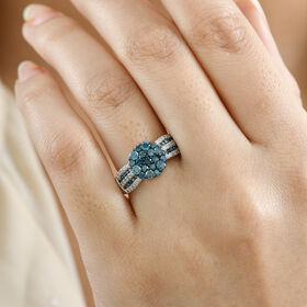 D'Joy blauer und weißer Diamant Ring - 0,99 ct.