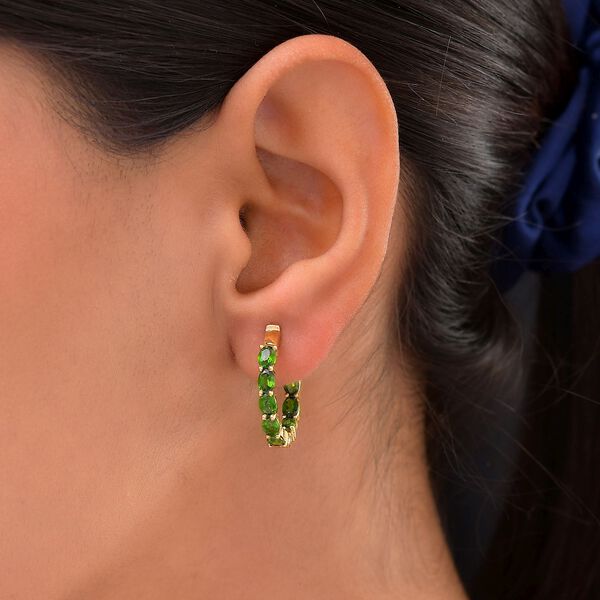 Natürliche Chromdiopsid-Creolen - 3,69 ct. image number 3