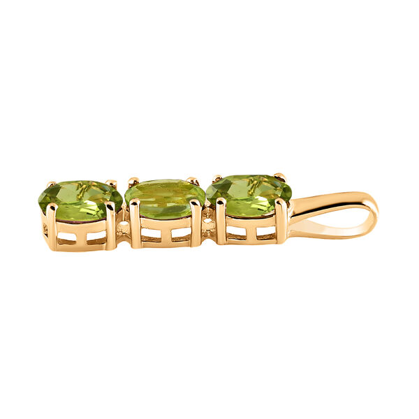 2er-Set, nat&uuml;rlicher Peridot Trilogie-Ring und Anh&auml;nger in Silber, 5,10 ct. image number 8