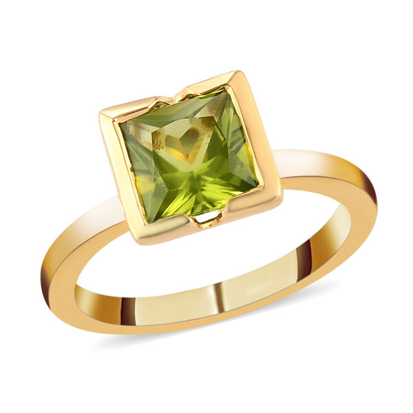 Nat&uuml;rlicher Peridot-Ring, 925 Silber vergoldet  ca. 1,67 ct image number 4