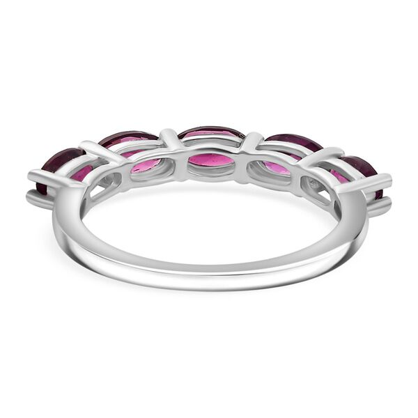 Natürlicher Rhodolith Granat Ring 925 Silber platiniert (Größe 20.00) ca. 1.46 ct image number 6