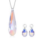 Mystische Glas-Ohrringe und Anh&auml;nger mit Kette, Edelstahl