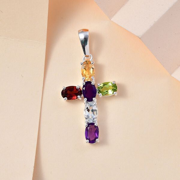 Mehrfarbig Anh&auml;nger 925 Silber ca. 2.88 ct image number 1