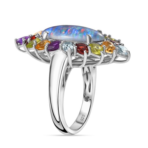Boulder Opal Triplett und Multi-Edelstein Ring - 6,73 ct. image number 5