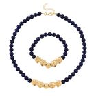 Lapislazuli Schmuckset Legierung  gelb vergoldet ca. 430.00 ct