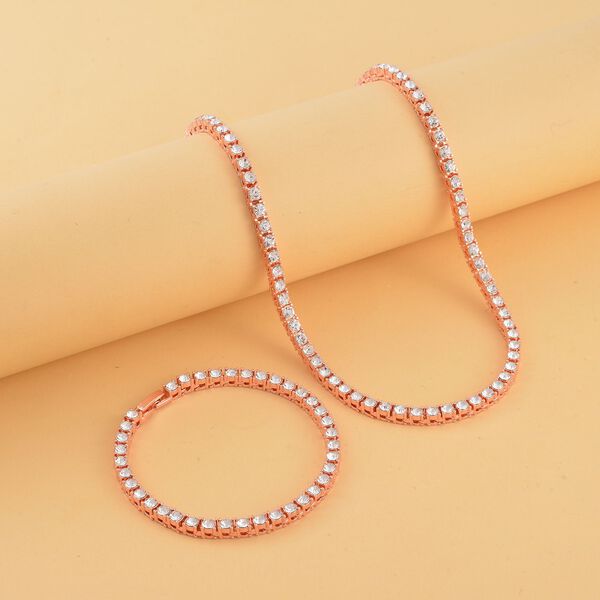 Kristall-Schmuckset in Roségoldton image number 3