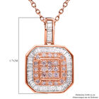 Natürlicher, rosa Diamant, Weißer Diamant Anhänger mit Kette, SGL Zertifiziert 925 Silber Roségold Vermeil ca. 0.33 ct image number 5