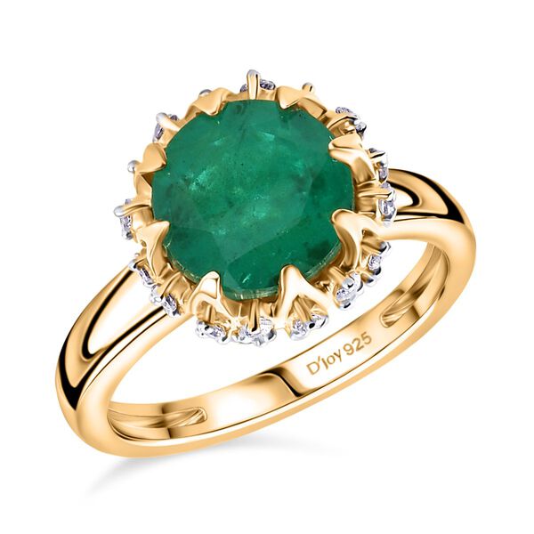 D'Joy Smaragd Triplett Quarz und Zirkon Ring - 4 ct. image number 4