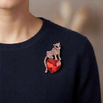 Mehrfarbiger Kristall Panther Brosche Antikes Gold