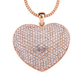 Kristall-Herz-Anhänger mit Kette in Roségoldton - 5 ct.