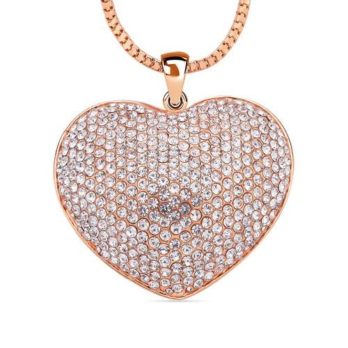 Kristall-Herz-Anhänger mit Kette in Roségoldton - 5 ct. image number 0