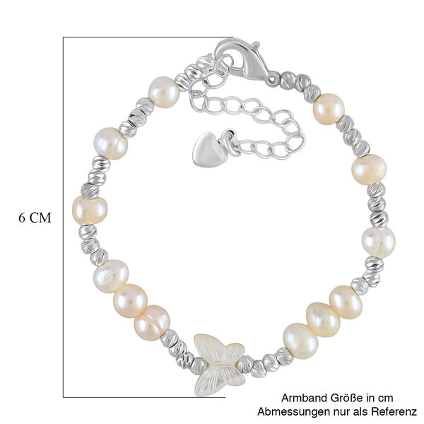 Weiße Muschelkernperle, Weiße Süßwasser Perle Armband ca. 15.25 cm Nickelfreies Messing Standard image number 6