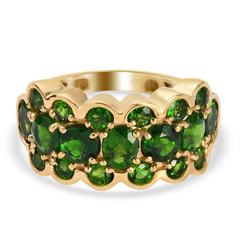 Nat&uuml;rlicher Chromdiopsid Ring 925 Silber vergoldet (Gr&ouml;&szlig;e 16.00) ca. 2,47 ct