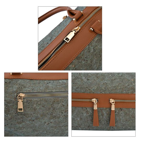 Handtasche aus Naturkork mit RFID-Schutz, Gr&uuml;n image number 4