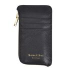 SENCILLEZ - 100% echtes Leder Portemonnaie mit RFID Schutz und 4 Kartenfächern, Schwarz
