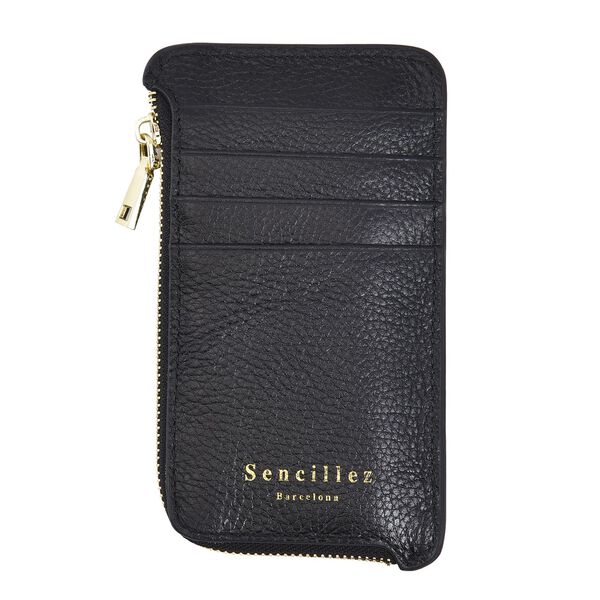 SENCILLEZ - Echtleder Portemonnaie, Schwarz