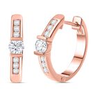 Moissanit Ohrringe 925 Silber Roségold Vermeil ca. 0.81 ct