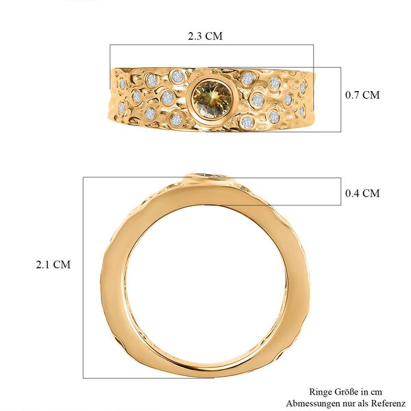 AA nat&uuml;rlicher, goldener Tansanit und Zirkon-Ring - 0.48 ct. image number 7