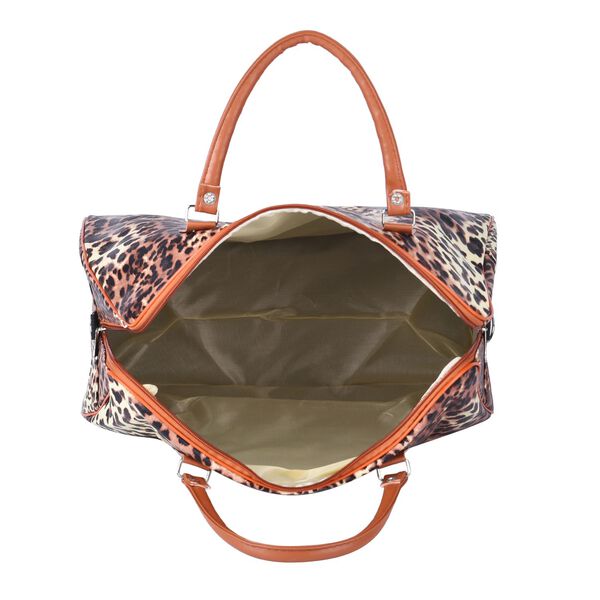 Handtasche mit Leopardenmuster, Braun image number 6