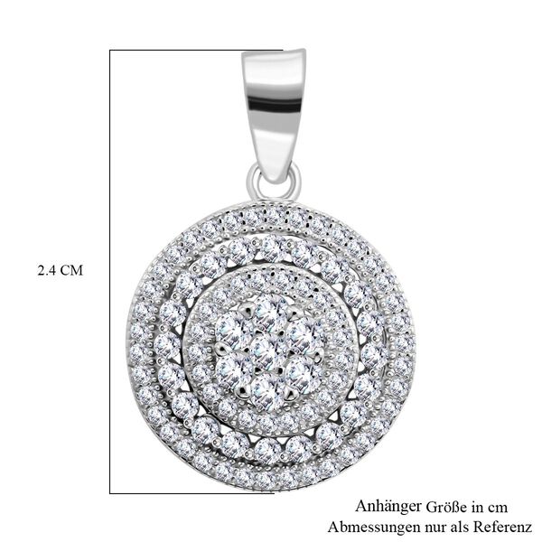 LUSTRO STELLA -Wei&szlig;er Zirkonia Anh&auml;nger 925 Silber rhodiniert image number 6