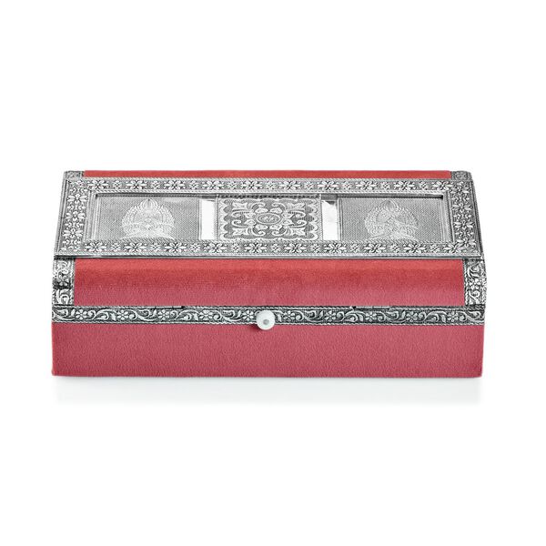 Handgefertigte, oxidierte Schmuckbox mit Eulen-Prägung, 24,2x15x7 cm image number 3