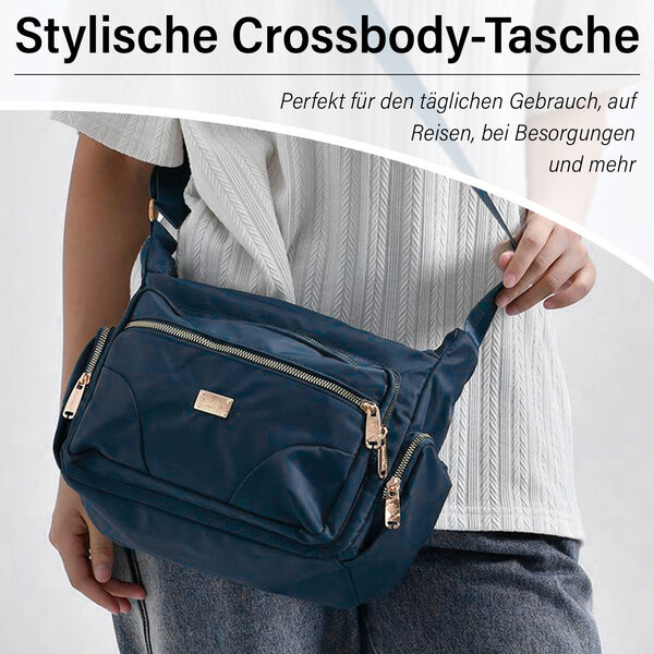 Stylische Umhängetasche mit verstellbarem Gurt und RFID-Schutz, Petrolfarben image number 2