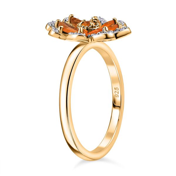 Feueropal Ring, 925 Silber vergoldet (Gr&ouml;&szlig;e 20.00) ca. 0.77 ct image number 5