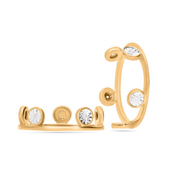 2er-Set- Diamant Ring, 925 Silber Gelbgold Vermeil - 0,09 ct.