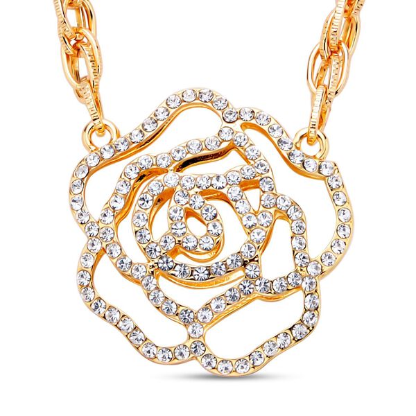 Wei&szlig;e Kristall-Halskette in Goldton, 50 cm - 1 ct. image number 0