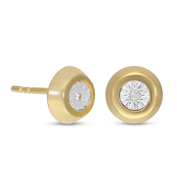 Diamant Solit&auml;r-Ohrstecker in Silber image number 4