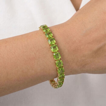 Gr&uuml;ner Kristall Armband ca. 19 cm Nickelfreies Messing Standard