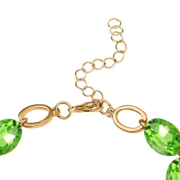 Neongr&uuml;ner Kristall Armband ca. 19 cm  Std Gelb image number 3