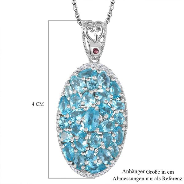 Betroka blauer Apatit und Zikon-Anhänger mit 50cm Kette - 6,49 ct. image number 6