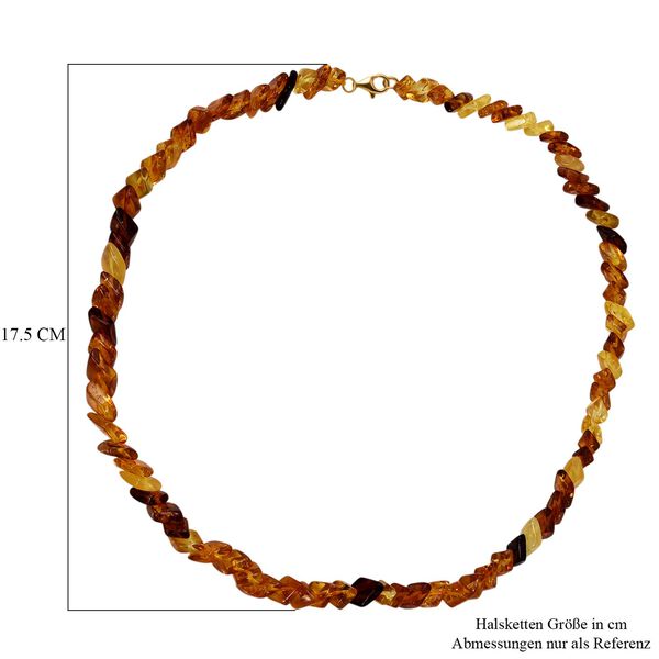 D'Joy Mehrfarbiger Bernstein Halskette ca. 50 cm 925 Silber vergoldet image number 7