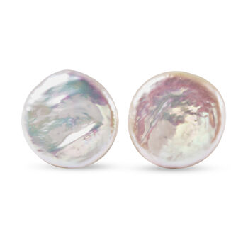 Wei&szlig;e Barockperle Ohrstecker 925 Silber rhodiniert