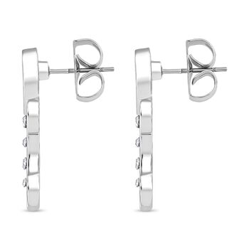 J Francis gefertigt mit SWAROVSKI- Abalone Muschel und wei&szlig;e Kristall Ohrringe in Silberton