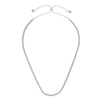 2er-Set- wei&szlig;e Kristall-Halskette und Armband - 0,50 ct.