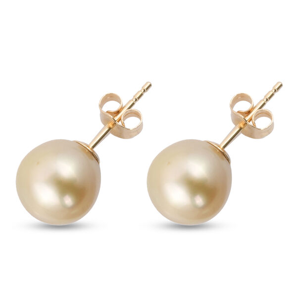 ILIANA - goldene S&uuml;dsee Perlen-Ohrstecker in 750 Gelbgold image number 4