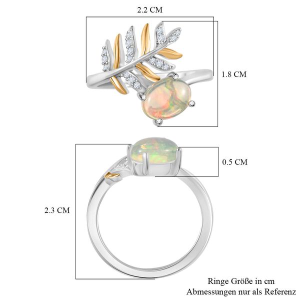 AA Nat&uuml;rlicher, &auml;thiopischer Welo Opal und Zirkon Ring - 0,97 ct. image number 8