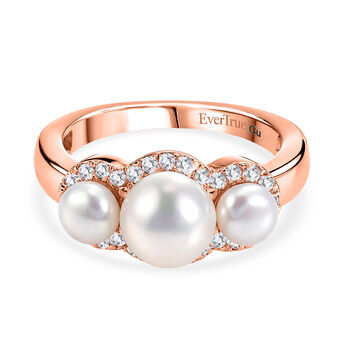 EVER TRUE S&uuml;&szlig;wasser Perle (7-7.5 mm) Ring 950 Kupfer (Gr&ouml;&szlig;e 21.00)