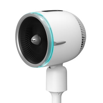 "Warm and cool dual use 120&deg;rotating air supply 3 wind speeds adjustment 2 warm gear power, instant heating Ultrasonic atomization, warm but not dry UV light for sterilization 2 colors lights (cool-blue, warm-red) Remote controlled Heating wire element Do