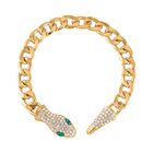 Glas, Weißer Kristall Armband ca. 26.75 cm Std Gelb