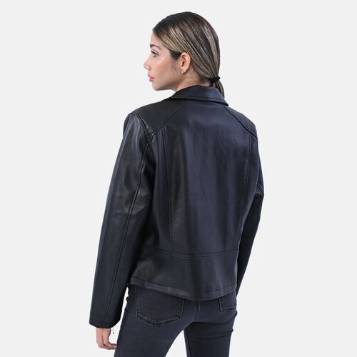 LA MAREY: Jacke aus Kunstleder, Schwarz  image number 1