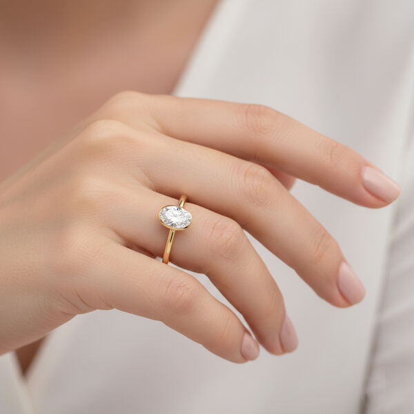 LUXURIANT DIAMOND - Lab Grown Diamant SI-GH Ring 925 Silber 750 Gelbgold Vermeil (Gr&ouml;&szlig;e 17.00) ca. 1.00 ct image number 2