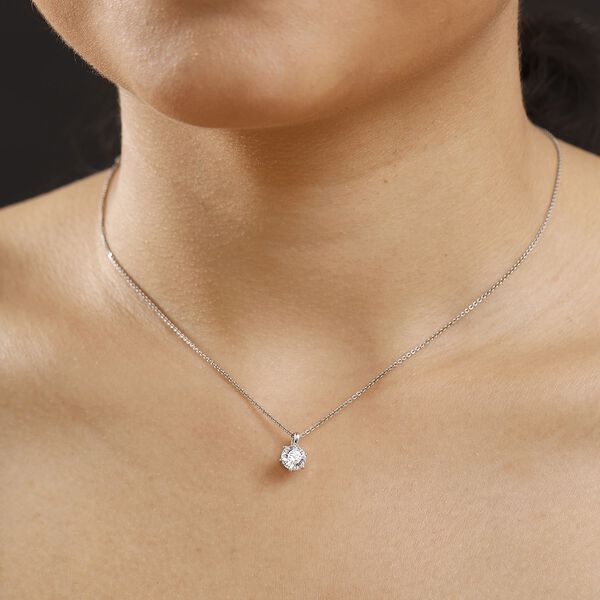 100 Facetten Moissanit Anh&auml;nger 925 Silber rhodiniert ca. 1.01 ct image number 3