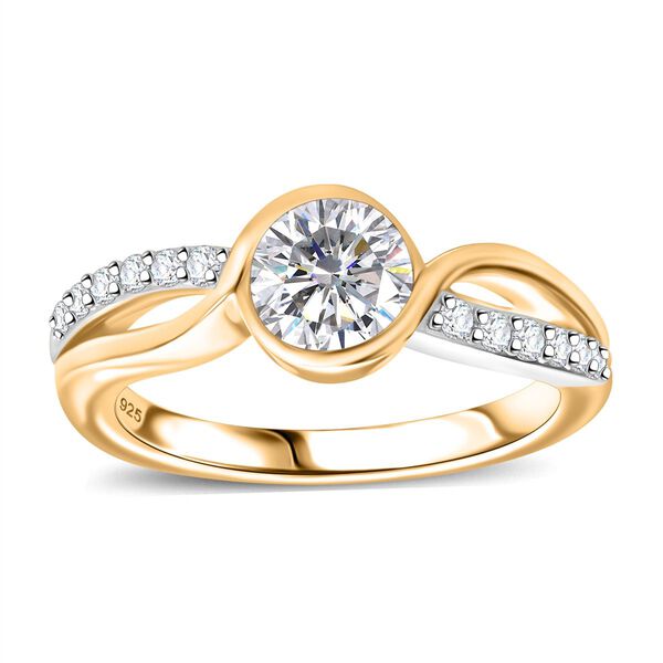 Moissanit Bicolor Ring, ca. 0,99 ct. image number 4