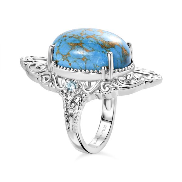 EverTrue blauer T&uuml;rkis und himmelblauer Topas Ring - 15,90 ct. image number 5
