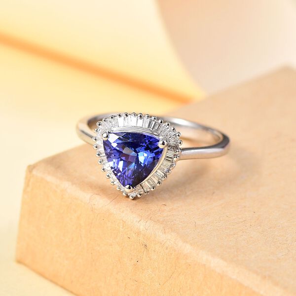 RHAPSODY AAAA Tansanit und VS Diamant Ring in 950 Platin - 2,04 ct. image number 2