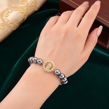 Terahertz, Wei&szlig;er Zirkonia Armband, Flexibles, Nickelfreies Messing